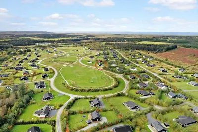 an aerial view of a park with houses and cars at JB214-Brovst-Kronvildtvej-214 in Brovst