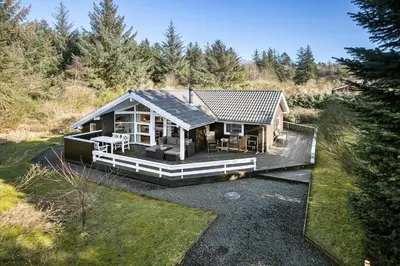 an overhead view of a house in the woods at JB185-Fjerritslev-Poppelvej-26 in Fjerritslev
