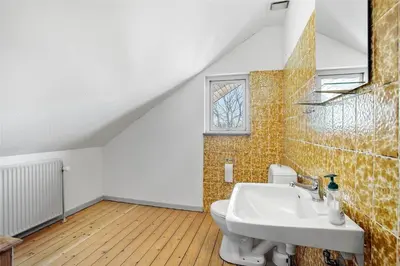 a bathroom with a sink and a window at JB148-Fjerritslev-Svinklovvej-107 in Fjerritslev