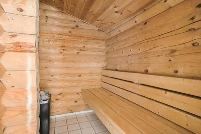 a wooden room with a wooden wall at JB125-Fjerritslev-Lyngbjergvej-31 in Fjerritslev
