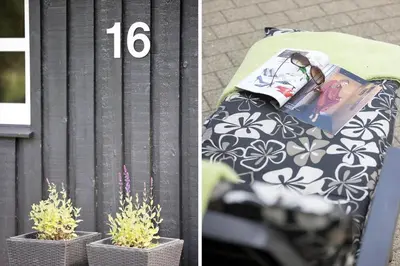 two pictures of a container with plants in it at JB716-Fjerritslev-Tyttebaerstien-16 in Fjerritslev
