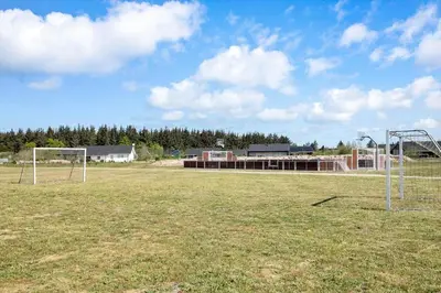 an empty field with two soccer goals on it at JB327-Brovst-Kronvildtvej-140 in Brovst