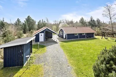 a yard with two buildings and a house at JB303-Fjerritslev-Tyttebaerstien-50 in Fjerritslev