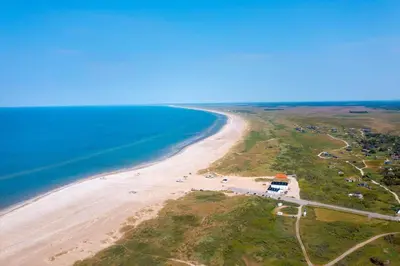 an aerial view of a beach and the ocean at JB138-Fjerritslev-C-J-Thaningsvej-3 in Fjerritslev