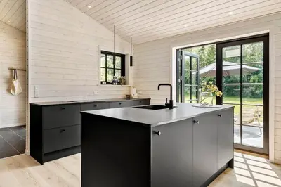 a kitchen with a sink and a counter top at JB330-Fjerritslev-Perikumvej-12 in Fjerritslev