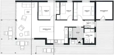 a black and white floor plan of a house at JB365-Fjerritslev-Hedestien-9 in Fjerritslev
