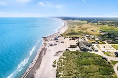 an aerial view of a beach and the ocean at JB365-Fjerritslev-Hedestien-9 in Fjerritslev