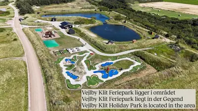an aerial view of the water park at the resort at 814-Harboore-Neerlandiavej-176 in Harboør
