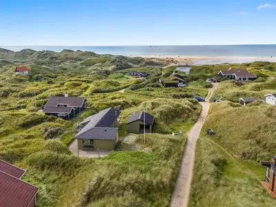 an aerial view of houses on the beach at Holiday Home Myrna - 250m from the sea by Interhome in Saltum