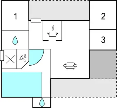 a block diagram of a diagram of a house at Ocean Front Home In Spøttrup With Sauna in Spottrup
