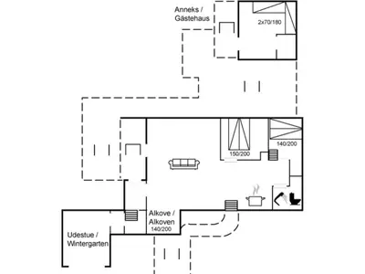 a floor plan of a house at Holiday Home Elea - 450m to the fjord by Interhome in Vemb