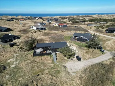 an aerial view of a house on a hill at BL1126-Saltum-Porsevej-14 in Saltum