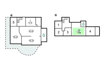 a block diagram of a house at 5 Bedroom Awesome Home In Lemvig in Lemvig