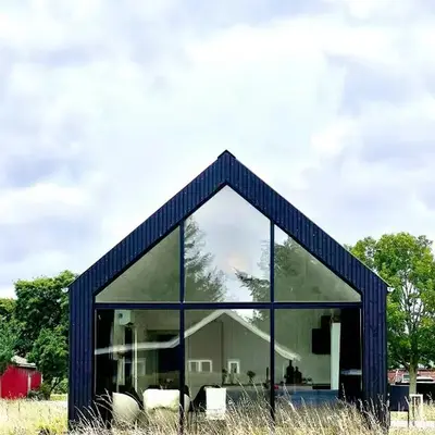 Summer House Surrounded By Reeds Near Limfjorden