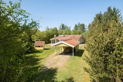 an aerial view of a house in the woods at JB404-Fjerritslev-Jesper-Jensensvej-9 in Slettestrand