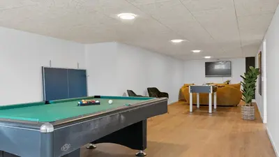 an office with a pool table in a room at Villavilla 680 - Blokhus, Nordjylland in Blokhus