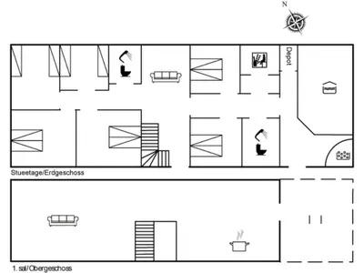 a schematic diagram of a house at Holiday Home Siljana - 200m from the sea by Interhome in Lemvig