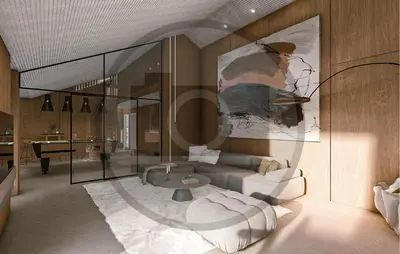 a living room with a couch and a table at Awesome Home In Højslev With Sauna in Højslev