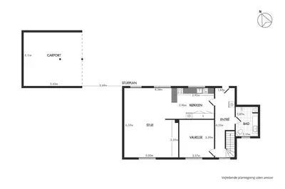 a floor plan of a house at Feddet, Jørgen's Feriehus in Lemvig