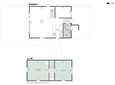 a floor plan of a small house at Cosy Little Wooden House On Natural Grounds in Vestervig