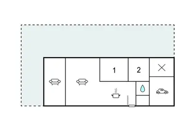 a plan of a house with a diagram at Nice Home In Farsø With House A Panoramic View in Farsø