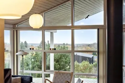 a large window in a living room with a view at JB406-Fjerritslev-Aspevej-68 in Fjerritslev
