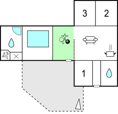 a block diagram of a house at Beautiful Home In Farsø With Kitchen in Farsø