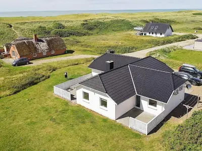 an overhead view of a white house in a field at Luxury Spa Retreat by Sea in Vrist