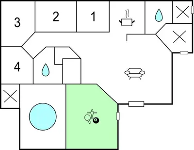 an illustration of a floor plan of a house at Four-Bedroom Holiday Home In Thisted in Thisted