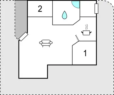 a diagram of a bathroom with two toilets at Two-Bedroom Holiday Home In Logstor in Løgstør