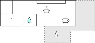 a diagram of a shower with a water drop at One-Bedroom Holiday Home In Ulfborg in Ulfborg
