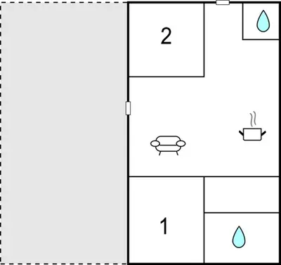 a diagram of a stove with the number two at Two-Bedroom Holiday Home In Pandrup in Pandrup