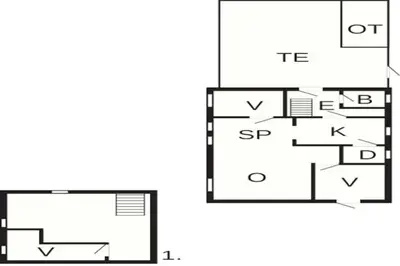 two floor plans for a small house at 6 person holiday home in Lemvig in Ferring