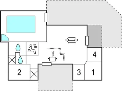 a block diagram of a house at 4 Bedroom Beautiful Home In Saltum in Saltum