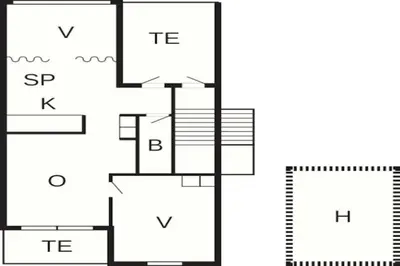 a schematic diagram of a house at 5 person holiday home on a holiday park in Lemvig in Lemvig