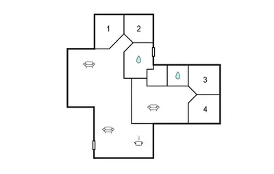 a block diagram of a house at Pet Friendly Home In Vinderup in Vinderup