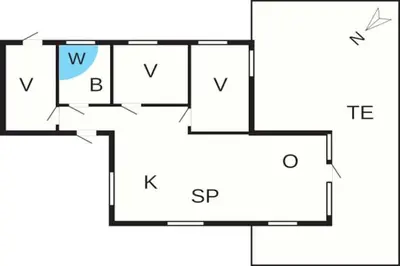 a block diagram of a house at 6 person holiday home in Vestervig-By Traum in Vestervig