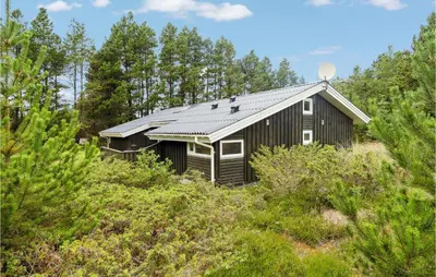 a house on a hill with trees and bushes at Holiday Home Harestien Brovst in Brovst