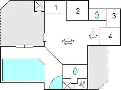 a floor plan of a house at Stunning Home In Vestervig With Sauna in Vestervig