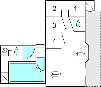 a block diagram of a house at Stunning Home In Thisted With Sauna in Thisted