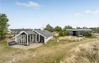 an overhead view of a small house on a hill at Holiday Home Grårisvej Thisted V in Thisted