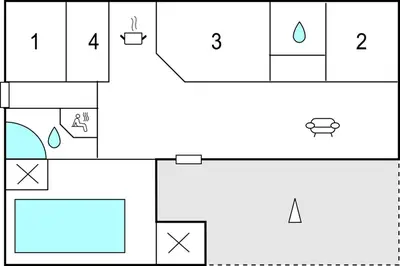 a block diagram of a house with four different diagrams at Awesome Home In Vestervig With Kitchen in Vestervig