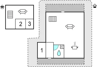 a plan of a house with two floors at Holiday Home Husvej in Fur