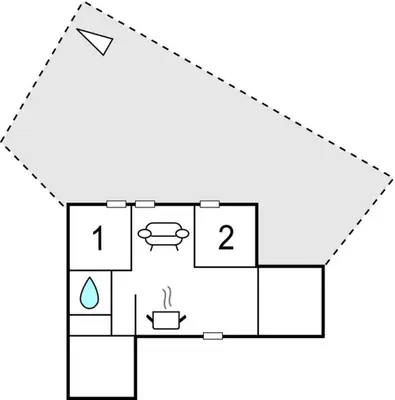a block diagram of a house at Holiday Home Hjelmevej Ulfborg Vi in Ulfborg
