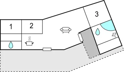 a diagram of a bathroom with a shower at Holiday Home Aspevej Fjerritslev Xi in Fjerritslev