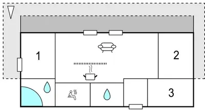 a block diagram of a building with a diagram of aperature at Holiday Home Kronvildtvej Brovst in Brovst