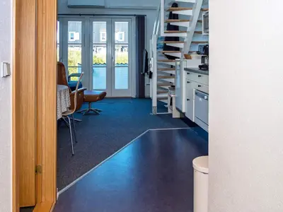 an office with a blue floor in a room at 6 person holiday home in Vestervig-By Traum in Vestervig