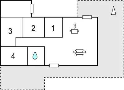 a block diagram of a block diagram of a house at 3 Bedroom Cozy Home In Blokhus in Blokhus