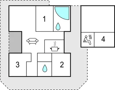 an illustration of a block diagram of a house at Awesome Home In Løkken With Kitchen in Løkken