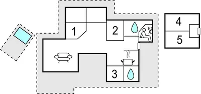 a block diagram of a house at 5 Bedroom Stunning Home In Blokhus in Blokhus